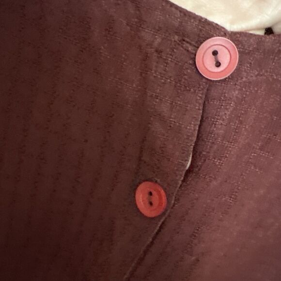 Vintage 100% Silk Top Blouse Red Button Up Long Sleeve Sz S Preppy Lightweight - Picture 8 of 11